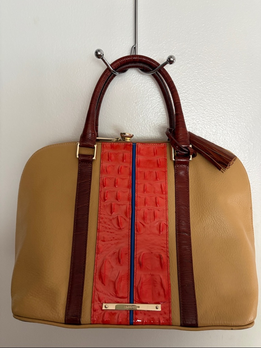 Brahmin Yellow, Orange & Brown Satchel - Picture 11 of 12